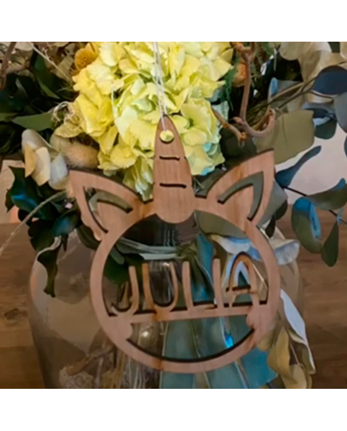 Bola de Navidad con Forma de Unicornio y Nombre