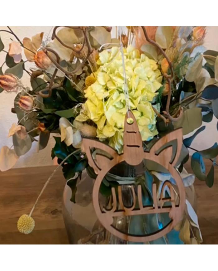 Bola de Navidad con Forma de Unicornio y Nombre