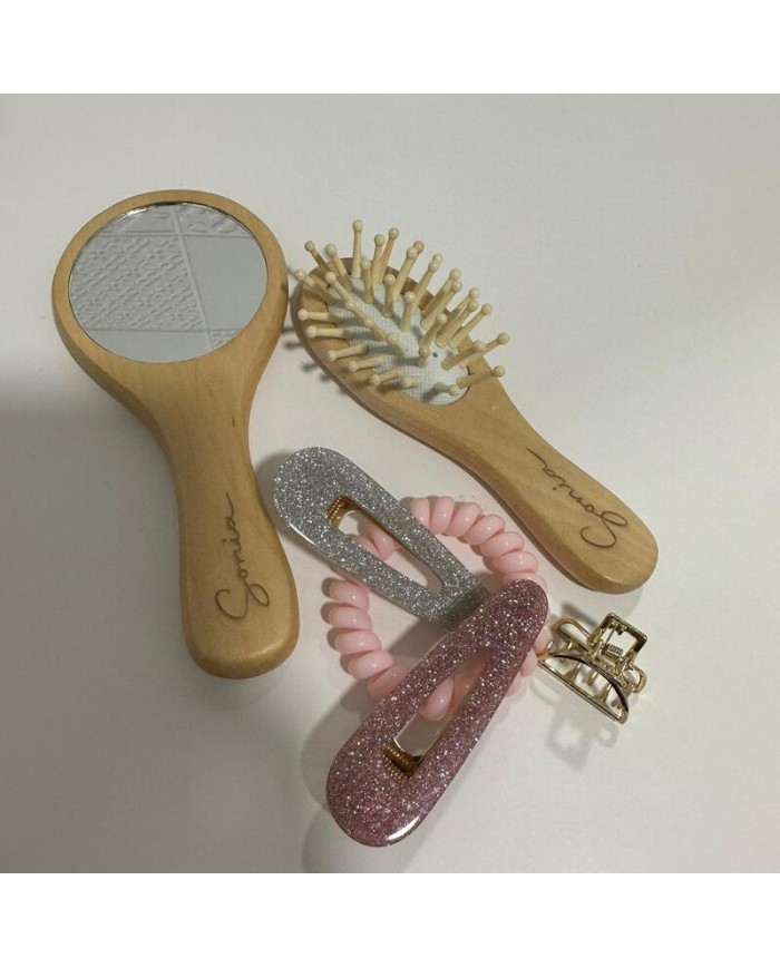 Set Cepillo y Espejo con Nombre Grabado