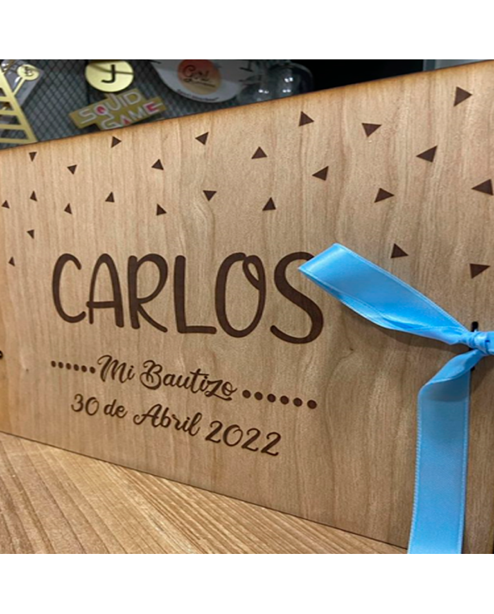 Libro de Firmas de Bautizo con Nombre Grabado