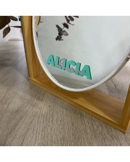 Espejo Tocador con Nombre en Vinilo