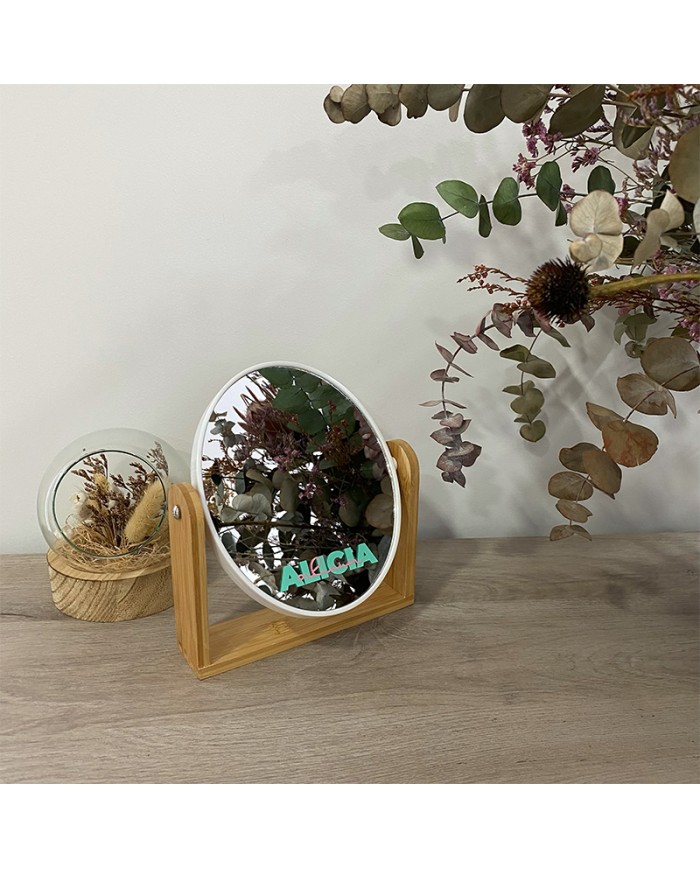 Espejo Tocador con Nombre en Vinilo