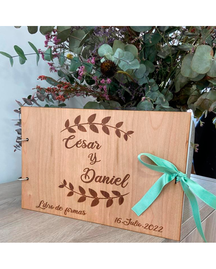 Libro de Firmas Grabado con Dos Nombres (modelo 1)