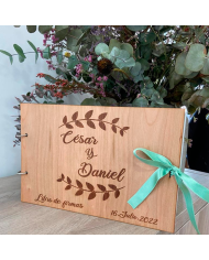 Libro de Firmas de Bautizo con Nombre Grabado