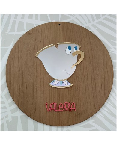 Cartel Chip Taza de la Bella y la Bestia