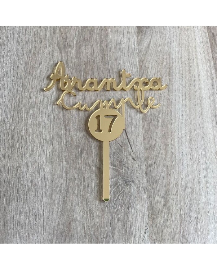 Topper Cumpleaños Nombre y Número en Círculo