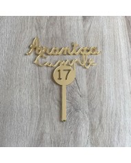 Topper Cumpleaños Nombre y Número en Círculo
