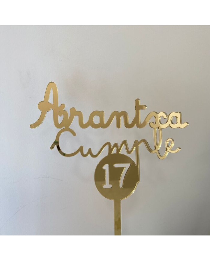 Topper Cumpleaños Nombre y Número en Círculo