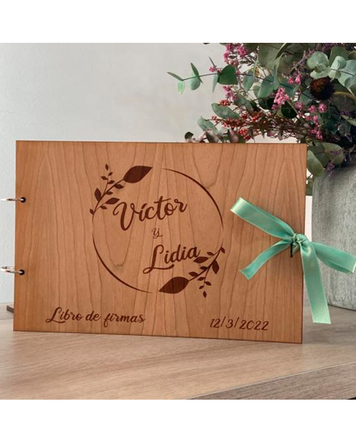 Libro de Firmas Grabado con Dos Nombres (modelo 3)
