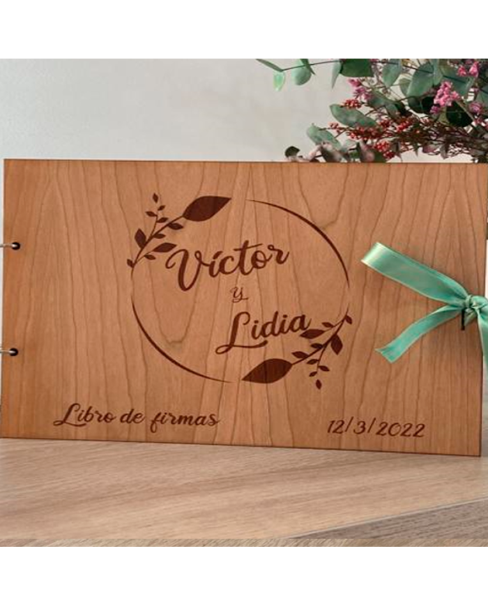 Libro de Firmas Grabado con Dos Nombres (modelo 3)