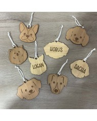 Bola de Navidad de Perro de Raza Personalizada con Nombre