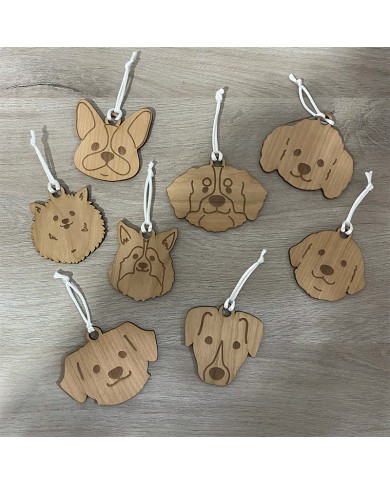 Bola de Navidad de Perro de Raza Personalizada con Nombre