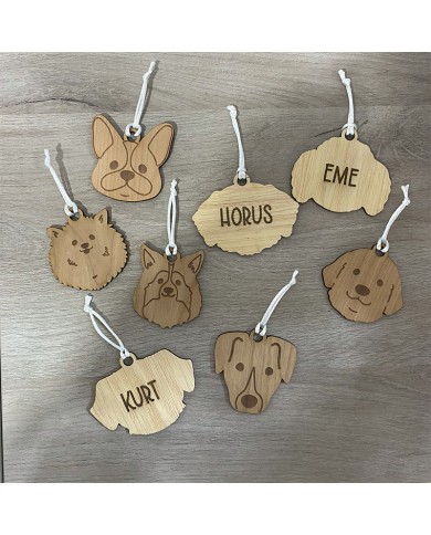 Bola de Navidad de Perro de Raza Personalizada con Nombre