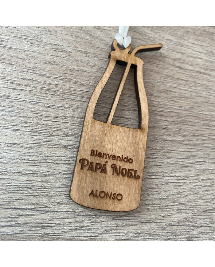 Adorno Navideño en Forma de Botella de Leche con Nombre Personalizado
