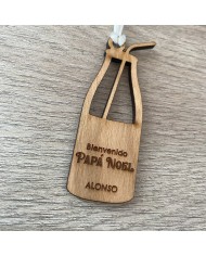 Adorno Navideño en Forma de Botella de Leche con Nombre Personalizado