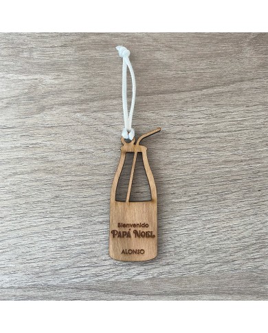 Adorno Navideño en Forma de Botella de Leche con Nombre Personalizado