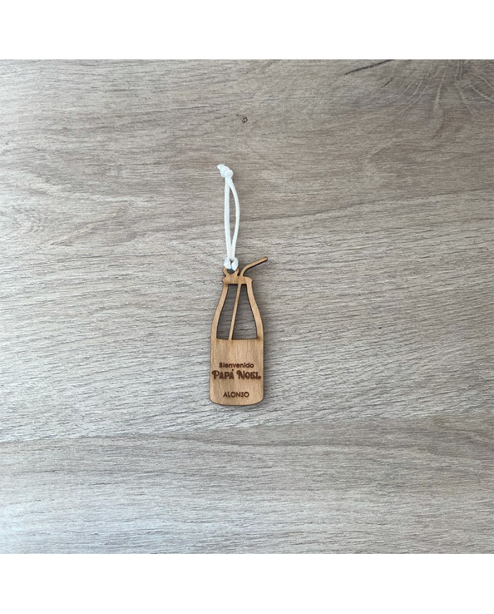 Adorno Navideño en Forma de Botella de Leche con Nombre Personalizado