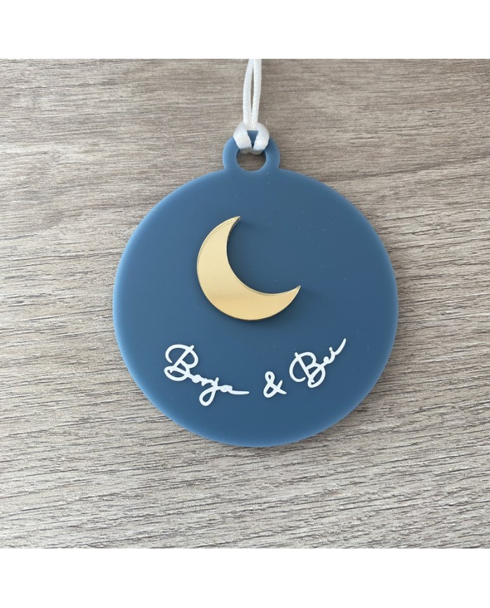 Bola de Navidad de Metacrilato con Luna y Nombres en Vinilo