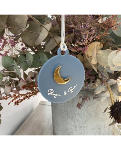 Bola de Navidad de Metacrilato con Luna y Nombres en Vinilo