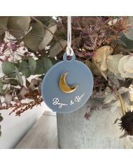 Bola de Navidad de Metacrilato con Luna y Nombres en Vinilo