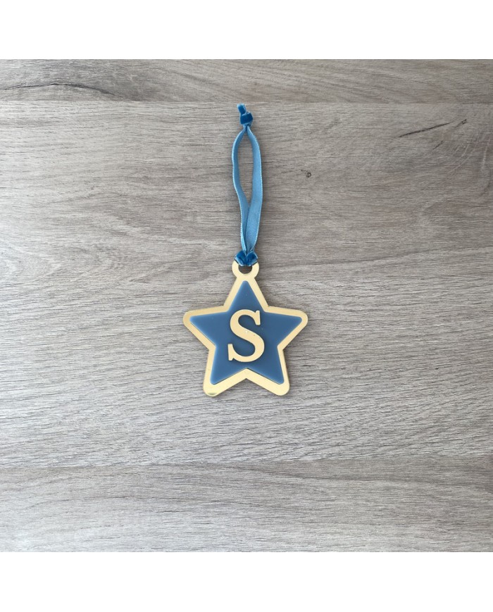 Adorno Navideño de Estrella de Metacrilatos Personalizado con Inicial