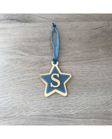 Adorno Navideño de Estrella de Metacrilatos Personalizado con Inicial