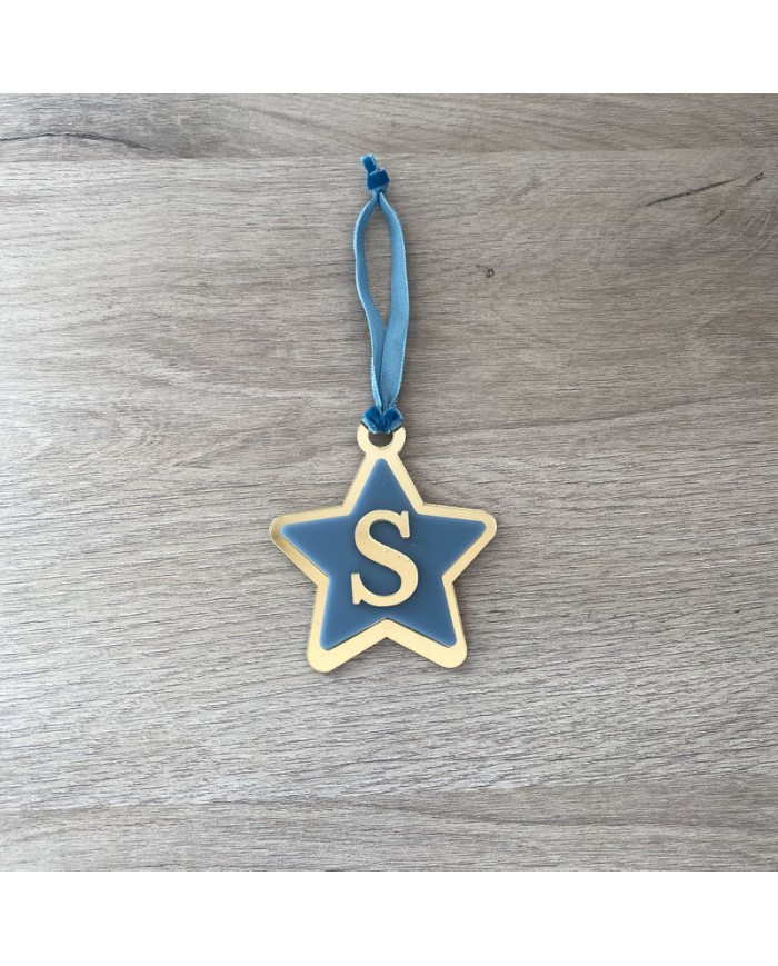 Adorno Navideño de Estrella de Metacrilatos Personalizado con Inicial