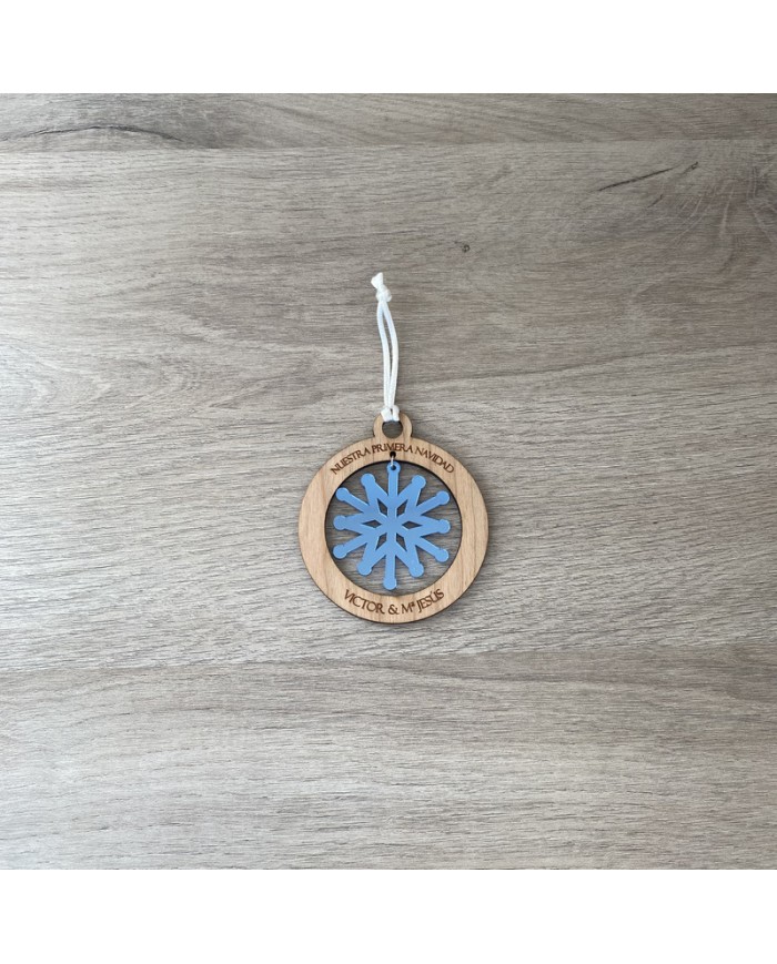 Bola de Navidad con Copo Colgando Personalizado
