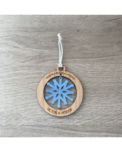 Bola de Navidad con Copo Colgando Personalizado Bola de Navidad con Copo Colgando Personalizado