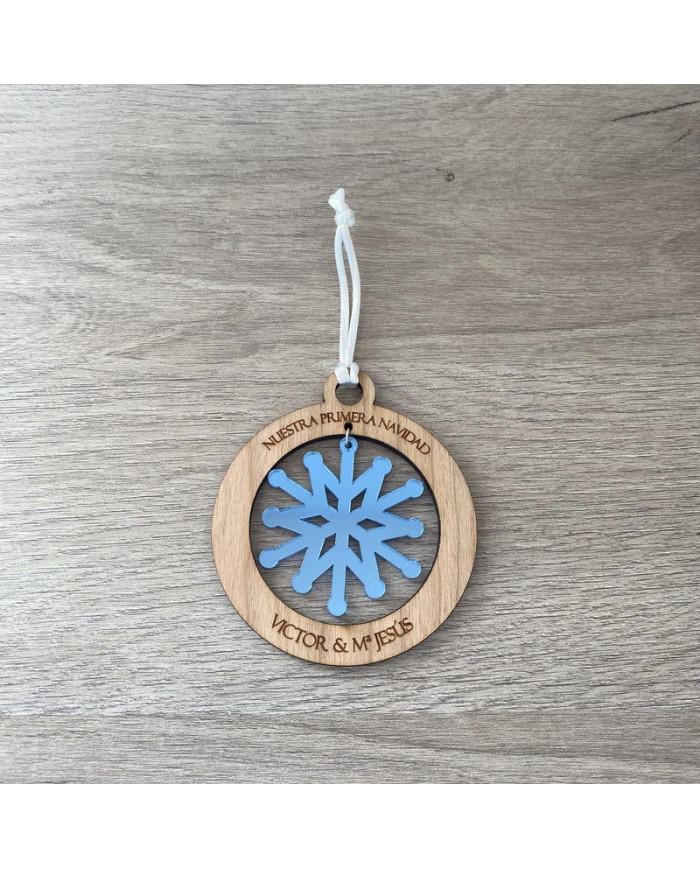 Bola de Navidad con Copo Colgando Personalizado