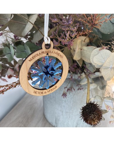 Bola de Navidad con Copo Colgando Personalizado