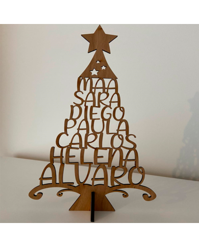 Árbol de Navidad 6-7 Nombres Madera Árbol de Navidad 6-7 Nombres Madera