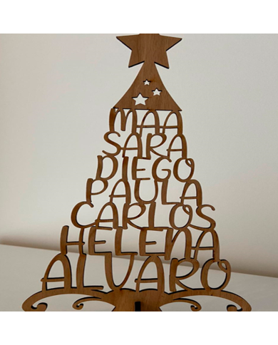 Árbol de Navidad 6-7 Nombres Madera Árbol de Navidad 6-7 Nombres Madera