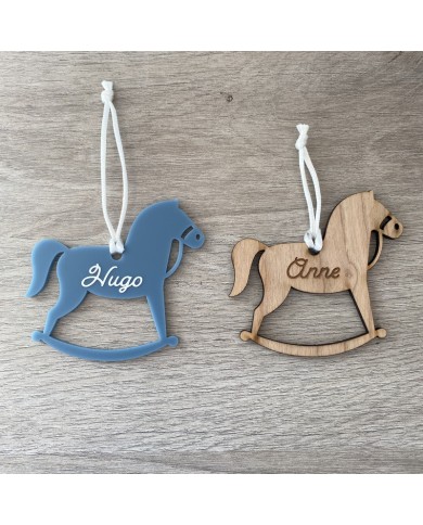 Bola de Navidad Caballito Balancín de Madera