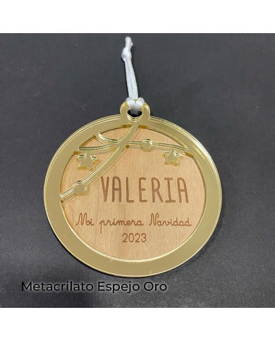 Bola de Navidad "Mi primera Navidad" Con Lluvia de Estrellas Personalizada con Nombre Bola de Navidad "Mi primera Navidad" Con Lluvia de Estrellas Personalizada con Nombre