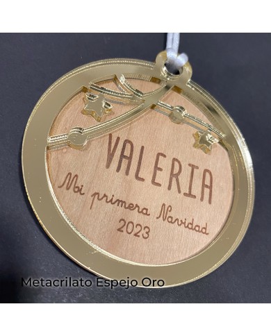 Bola de Navidad "Mi primera Navidad" Con Lluvia de Estrellas Personalizada con Nombre