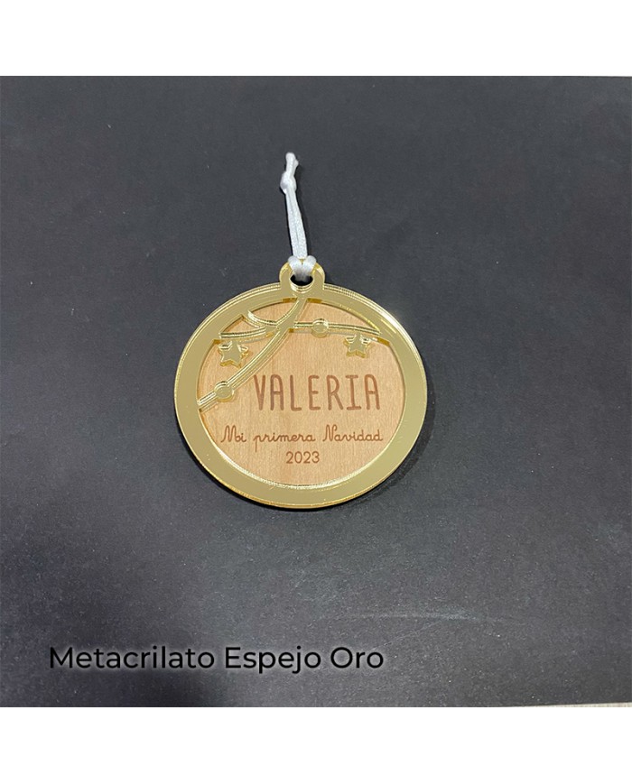 Bola de Navidad "Mi primera Navidad" Con Lluvia de Estrellas Personalizada con Nombre