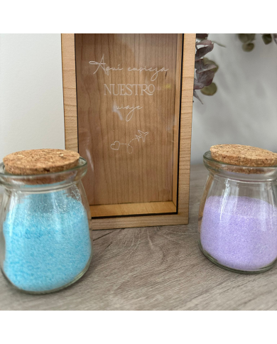 Hucha personalizada para Ritual de la Arena en Bodas "Aquí empieza nuestro viaje" Hucha personalizada para Ritual de la Arena en Bodas "Aquí empieza nuestro viaje"