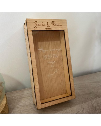 Hucha personalizada para Ritual de la Arena en Bodas "Aquí empieza nuestro viaje"