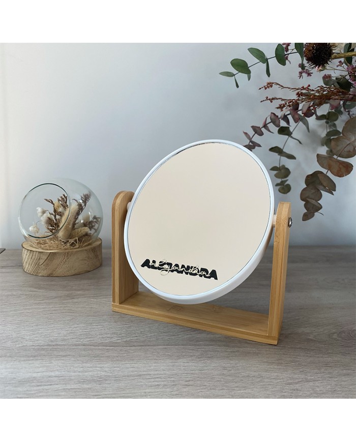 Espejo Tocador con Nombre en Vinilo