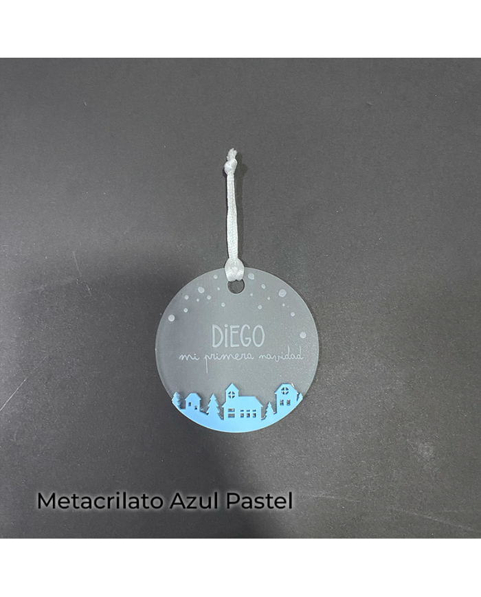 Bola de Navidad "Mi primera Navidad" con Nombre y Paisaje Navideño