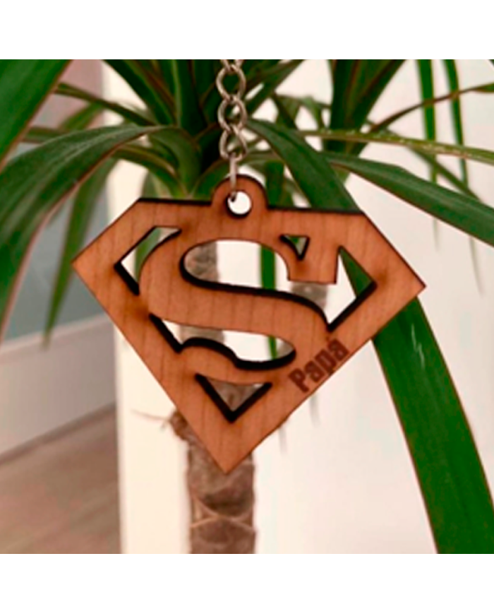 Llavero Super Papa de Metacrilato o Madera