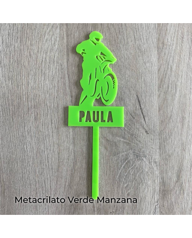 Topper Motocross con Nombre Troquelado Topper Motocross con Nombre Troquelado