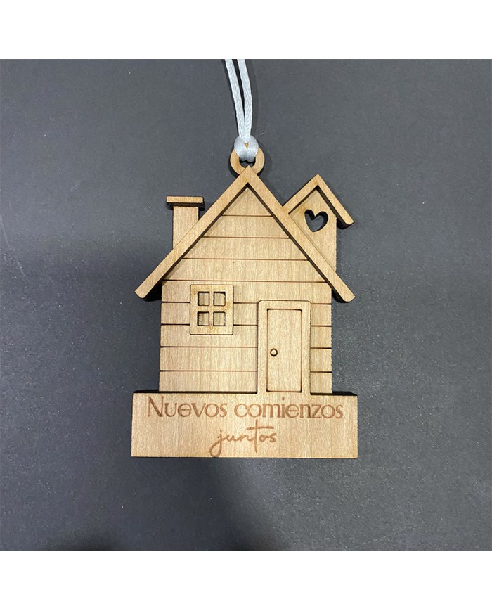 Adorno Navideño en Forma de Casa de Madera Personalizada