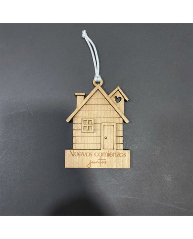 Adorno Navideño en Forma de Casa de Madera Personalizada