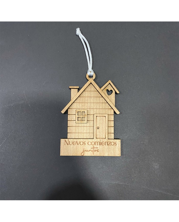 Adorno Navideño en Forma de Casa de Madera Personalizada