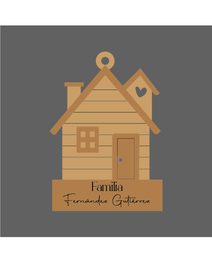 Adorno Navideño en Forma de Casa de Madera Personalizada