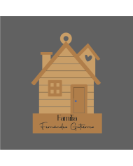 Adorno Navideño en Forma de Casa de Madera Personalizada