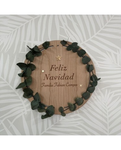 Corona de Navidad Familia y Apellidos con o sin Ramas de Eucalipto Preservado Corona de Navidad Familia y Apellidos con o sin Ramas de Eucalipto Preservado