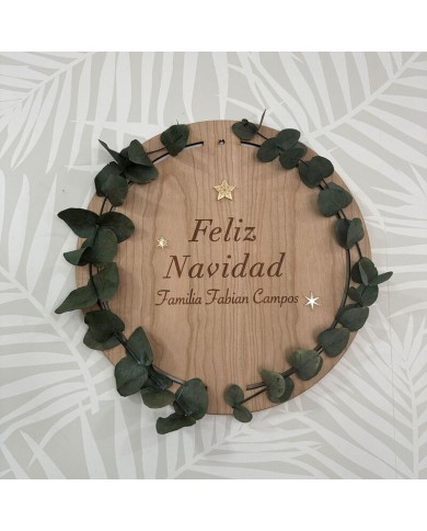 Corona de Navidad Familia y Apellidos con o sin Ramas de Eucalipto Preservado Corona de Navidad Familia y Apellidos con o sin Ramas de Eucalipto Preservado